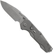 Afbeelding voor Real Steel Evolution 9911 Frame Lock & Button Unlocking Heavy Duty Tactical Knife, Stonewashed Drop Point S35VN, Titanium, zakmes