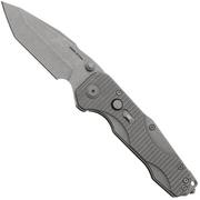 Afbeelding voor Real Steel Evolution 9912 Frame Lock & Button Unlocking Heavy Duty Tactical Knife, Stonewashed Tanto S35VN, Titanium, zakmes