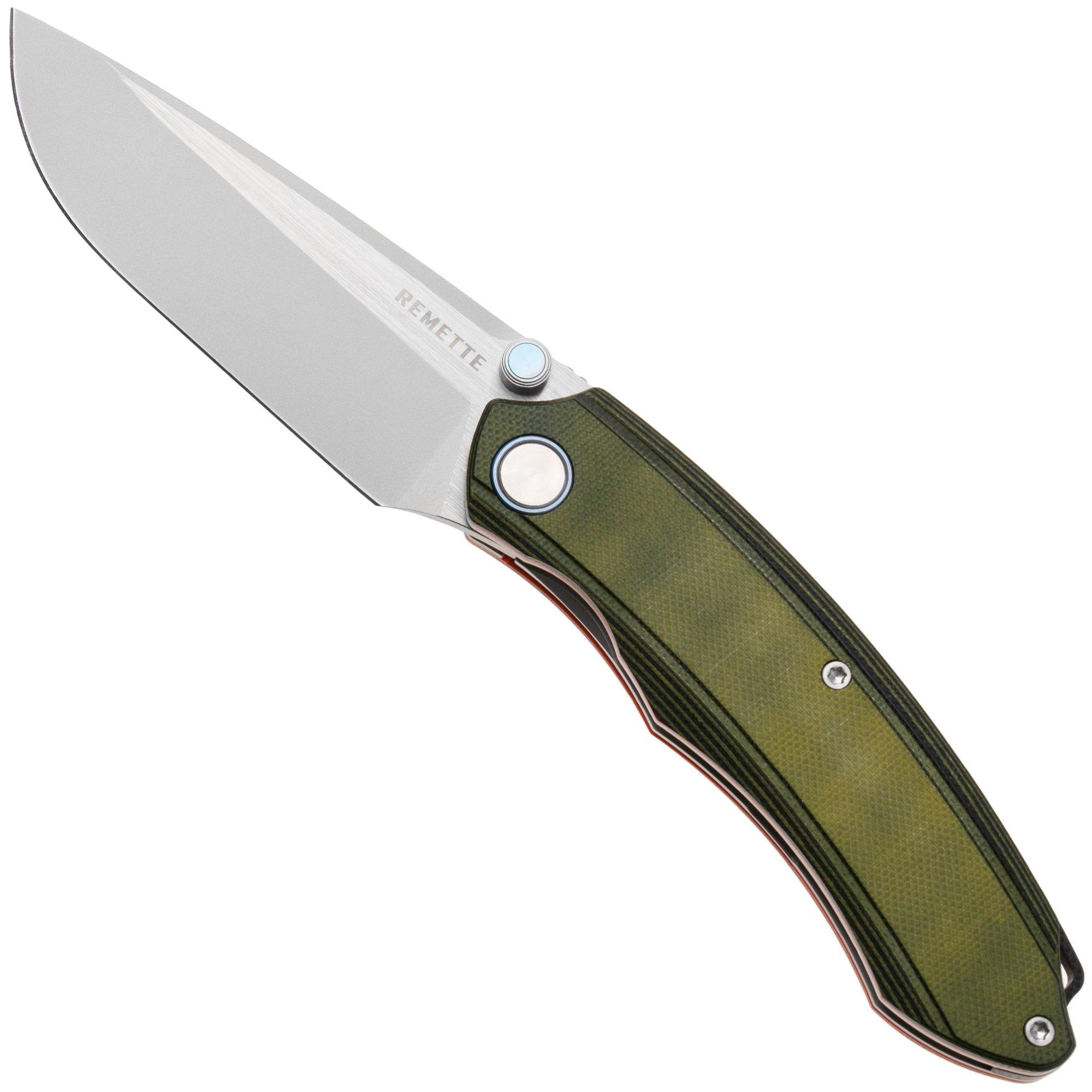 Remette Wild Species GC103 14C28N, Green G10, couteau de poche