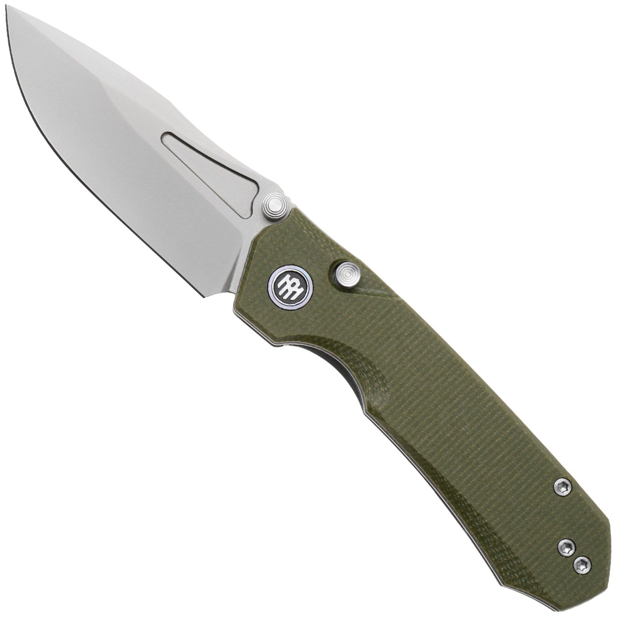 Remette Rhino MC25A 14C28N, Green Micarta, couteau de poche