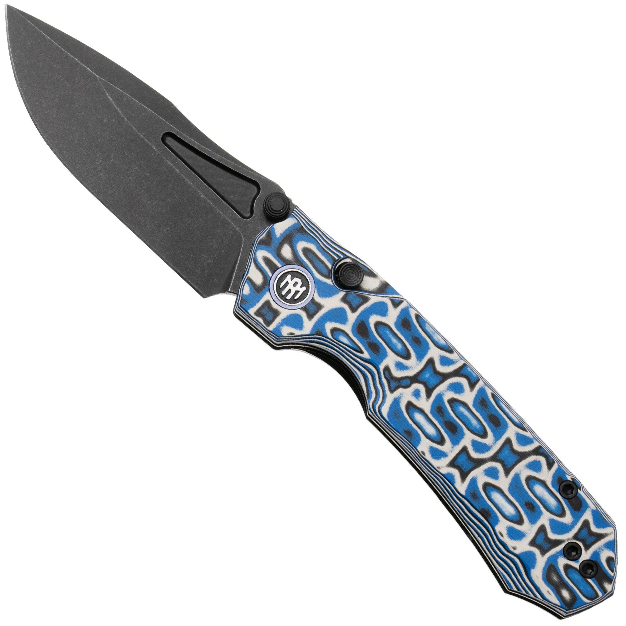 Remette RT-Rhino RNGD262 D2, Blue G10, Black Blade, couteau de poche