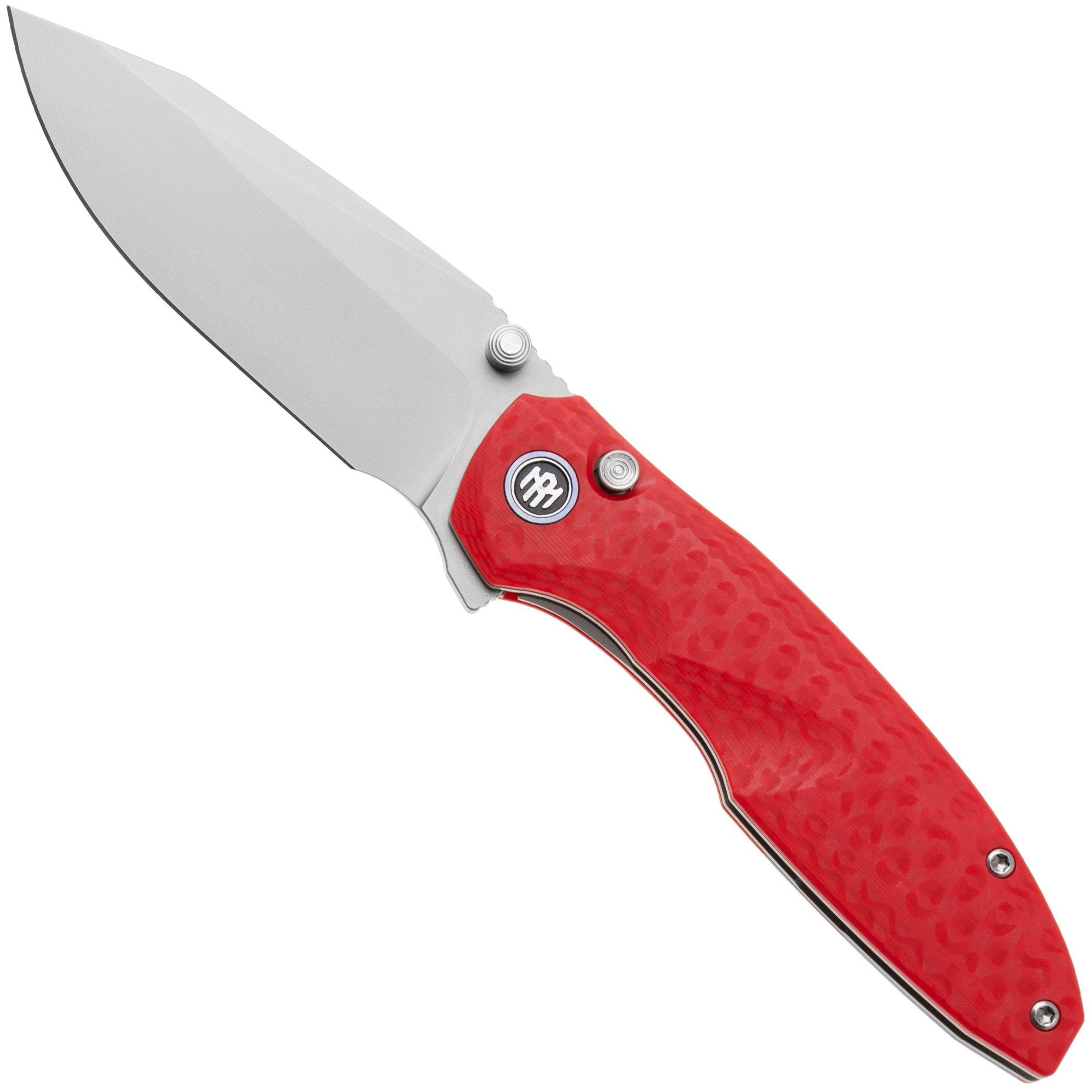 Remette RT-Cool Whale Button Liner Lock RTCL-GN3 Beadblasted 14C28N, Orange G10, pocket knife