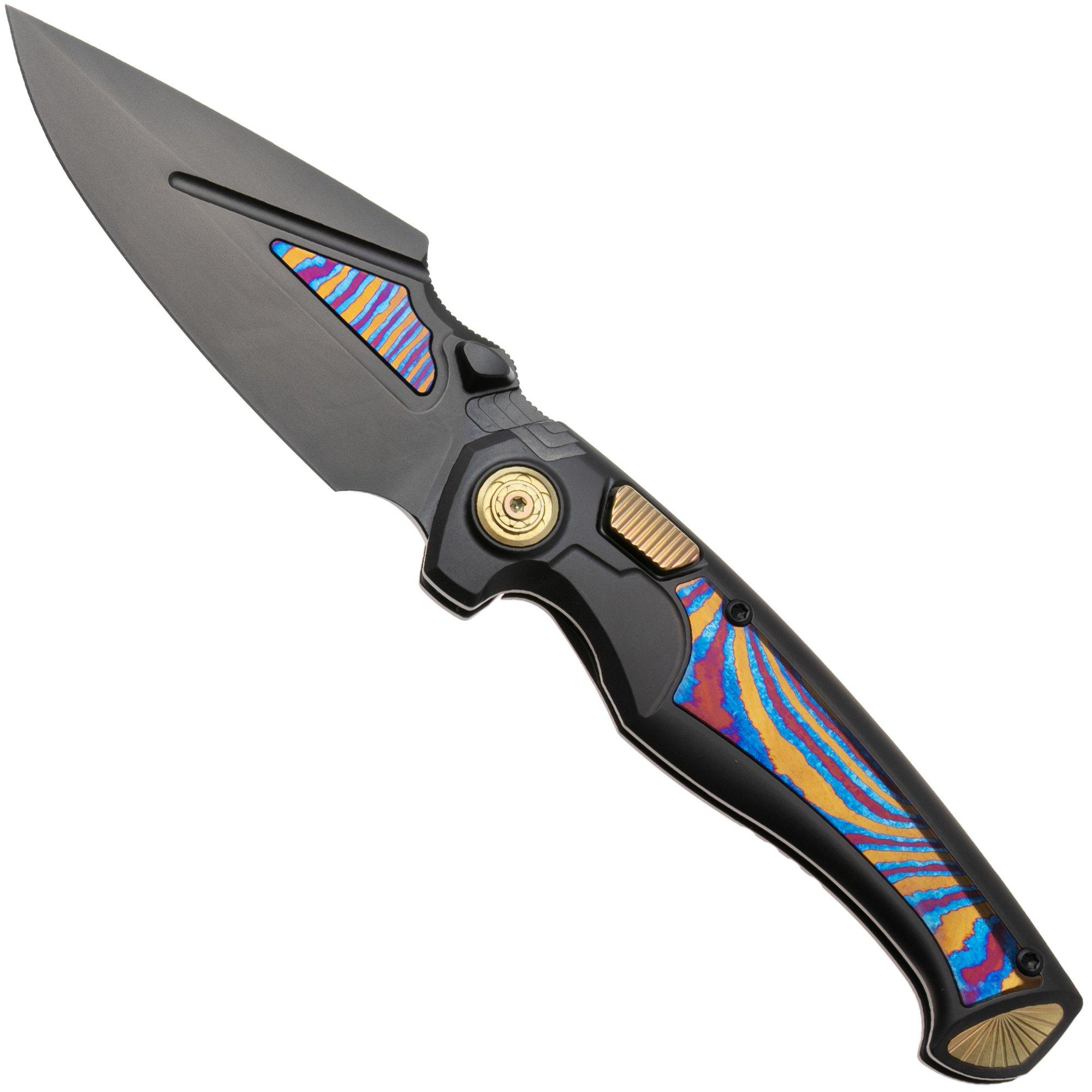 Remette RT-Scepter SCPT-B M390, Black DLC Titanium Timascus, couteau de poche