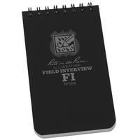 Afbeelding voor Rite in the Rain Field Interview Notebook 104, 3" x 5", Black, politie notitieboek