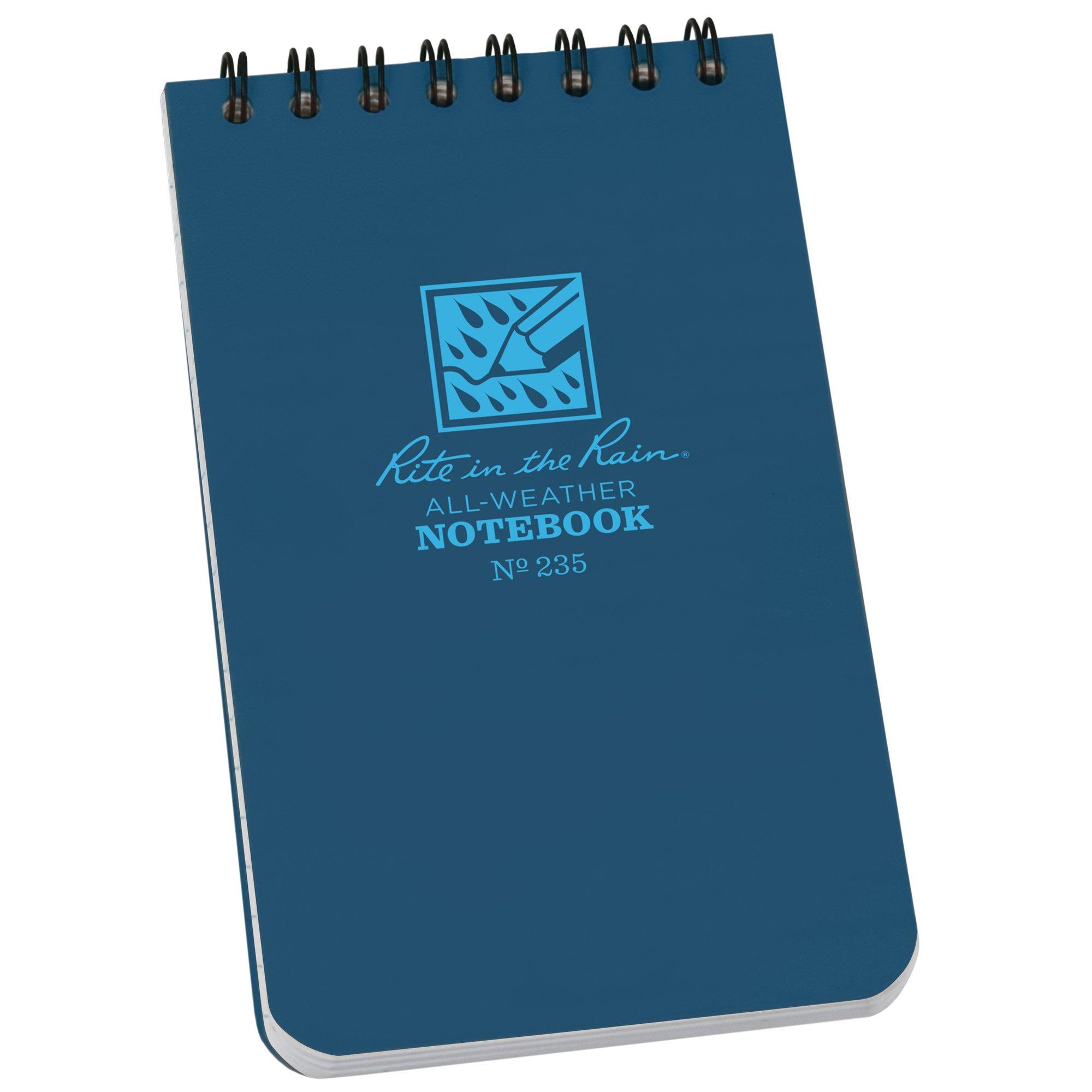 Rite in the Rain Top Spiral Notebook 235, 3" x 5", Blue, Notizblock