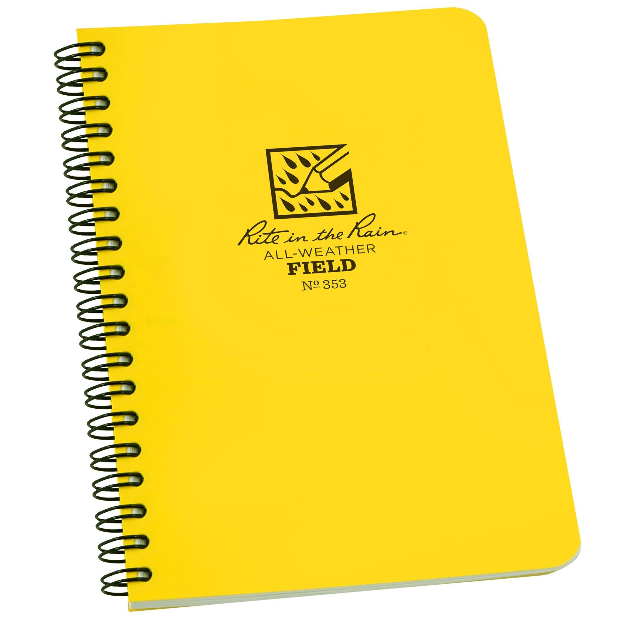 Rite in the Rain Field Notebook 353, 4 5/8" x 7", Yellow, Notizbuch