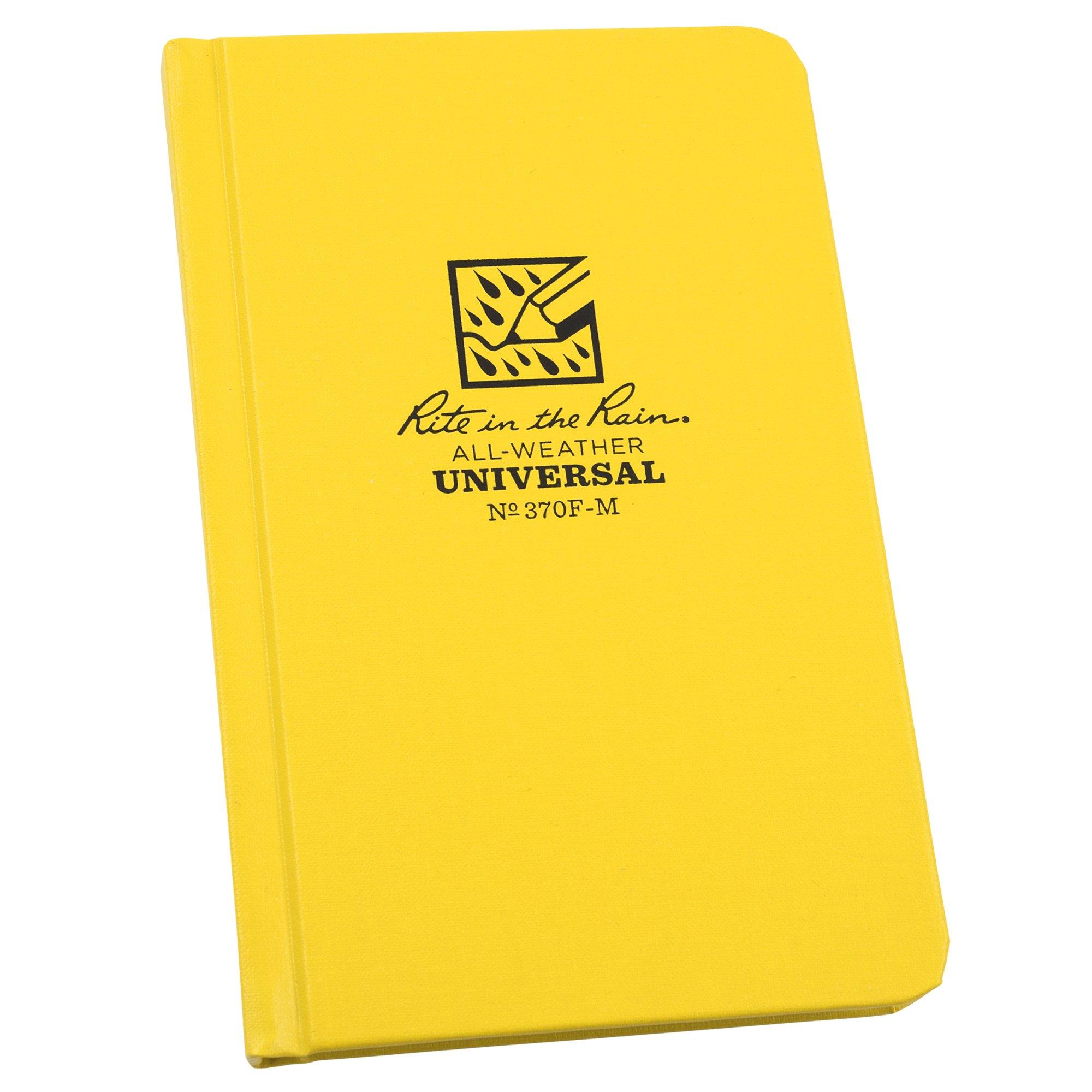 Rite in the Rain Hard Cover Book 370F-M, 4 1/4" x 6 3/4", Yellow, cuaderno
