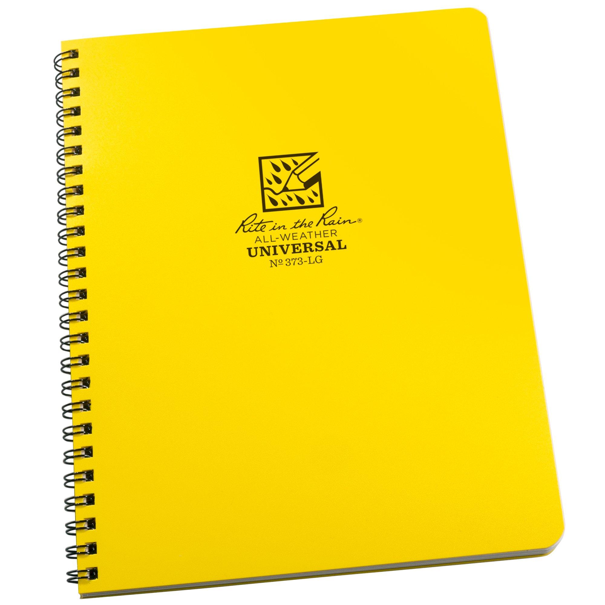 Rite in the Rain Side Spiral Notebook 373-LG 6 5/8" x 8 1/2", Yellow, Line Grid, Notizbuch