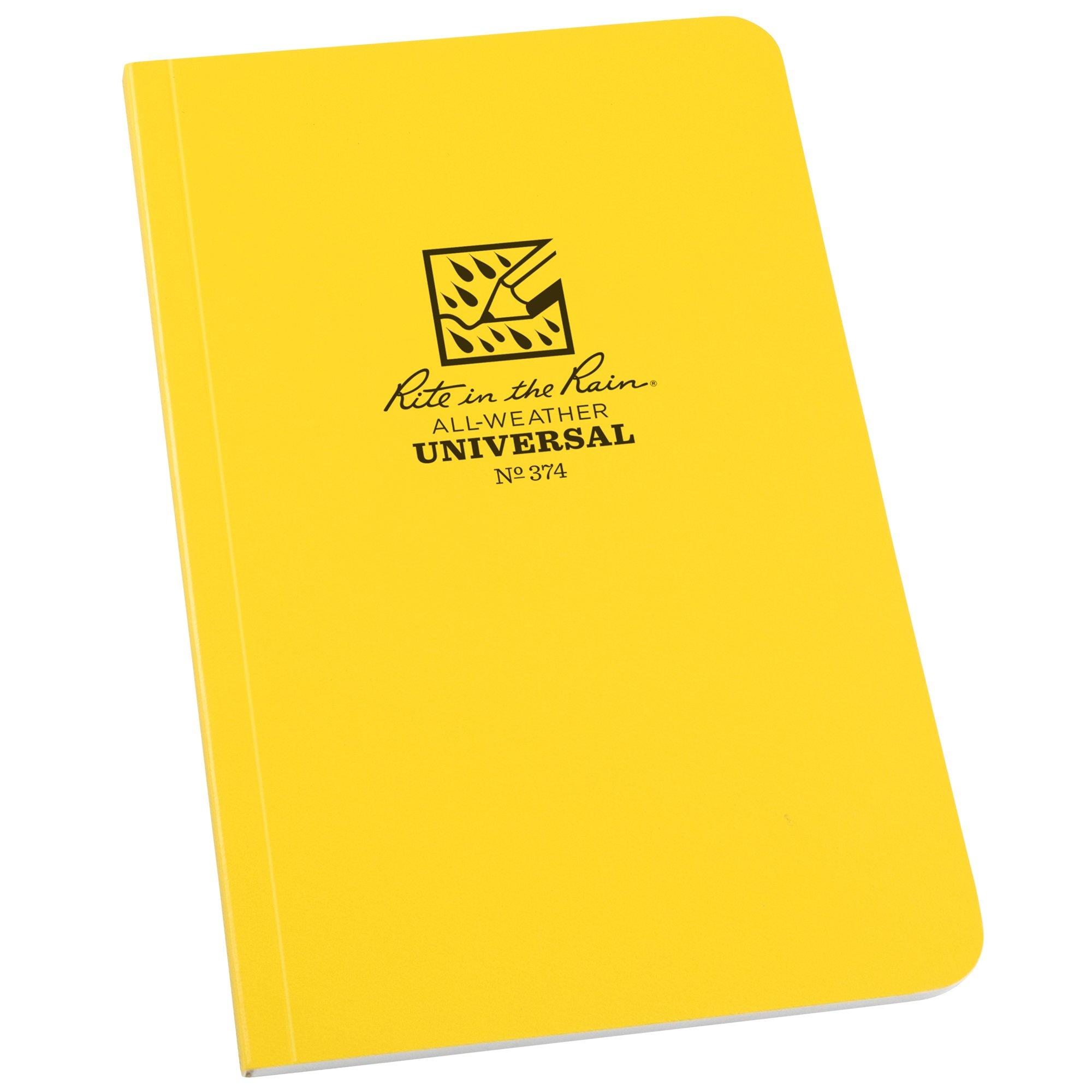 Rite in the Rain Universal Soft Cover Book 374, 4 5/8" x 7", Yellow, Notizbuch
