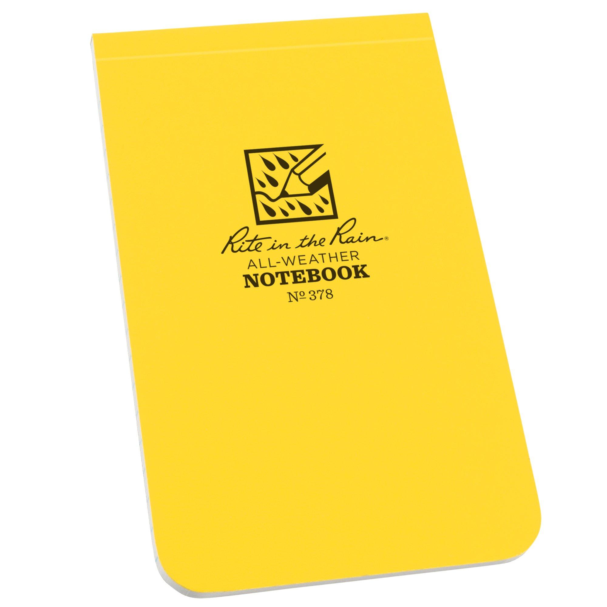 Rite in the Rain Soft Cover Top Bound Notebook 378, 3 1/4" x 5 1/4", Yellow, Notizbuch