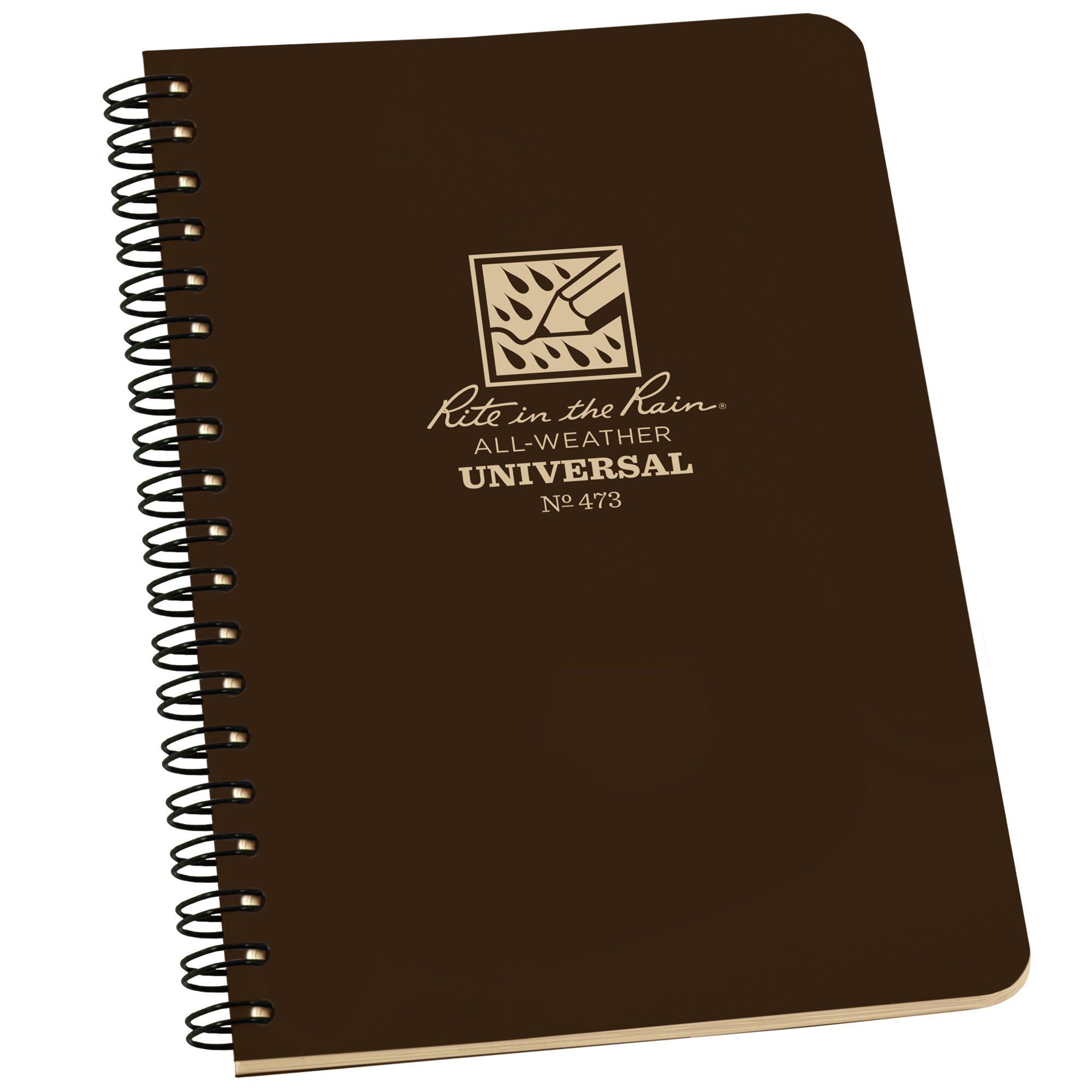 Rite in the Rain Universal Spiral Notebook 473, 4 5/8" x 7", Brown, Notizbuch