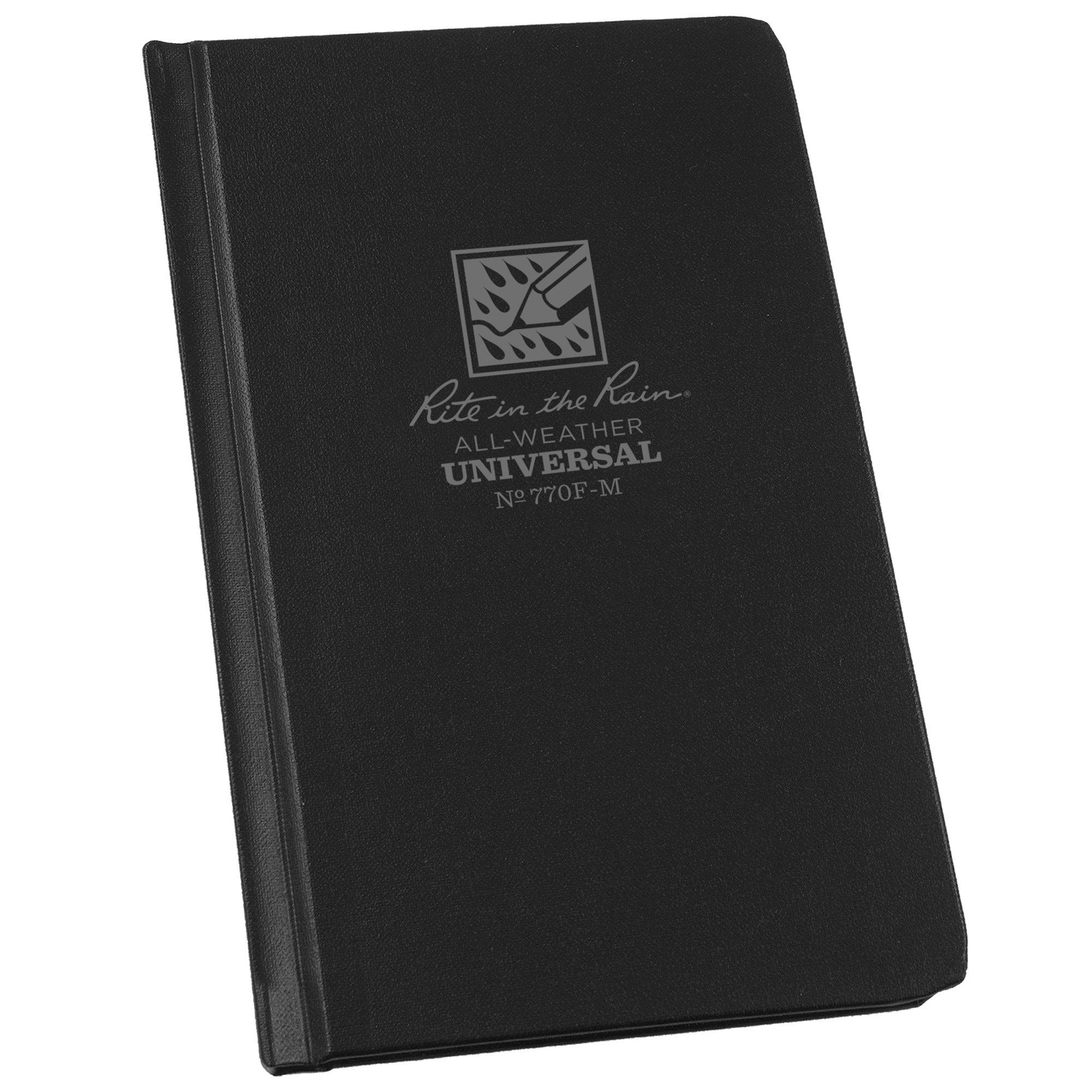 Rite in the Rain Hard Cover Book 770F-M, 4 1/4" x 6 3/4", Black, Notizbuch
