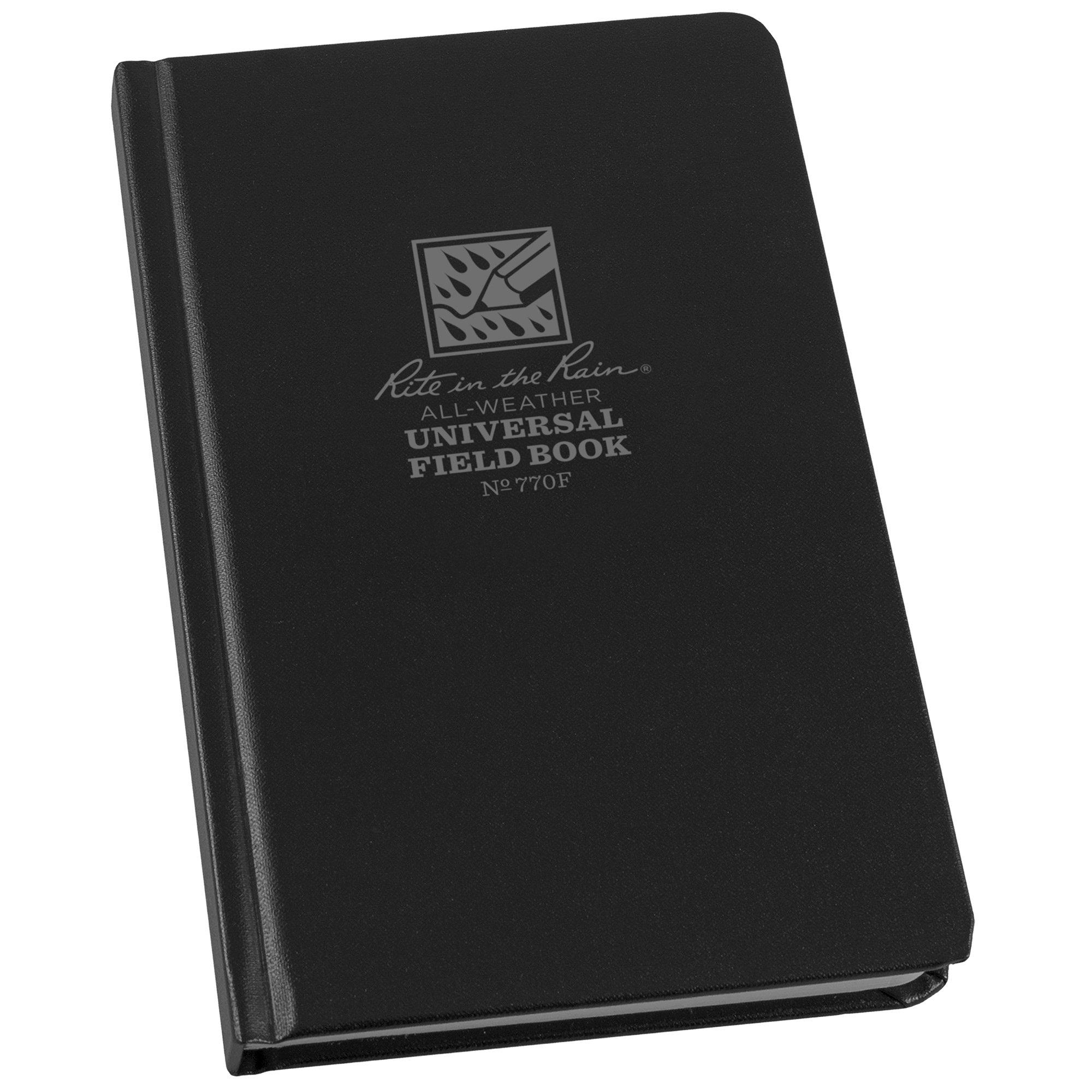 Rite in the Rain Universal Hard Cover Book 770F, 4 3/4" x 7 1/2", Black, Notizbuch