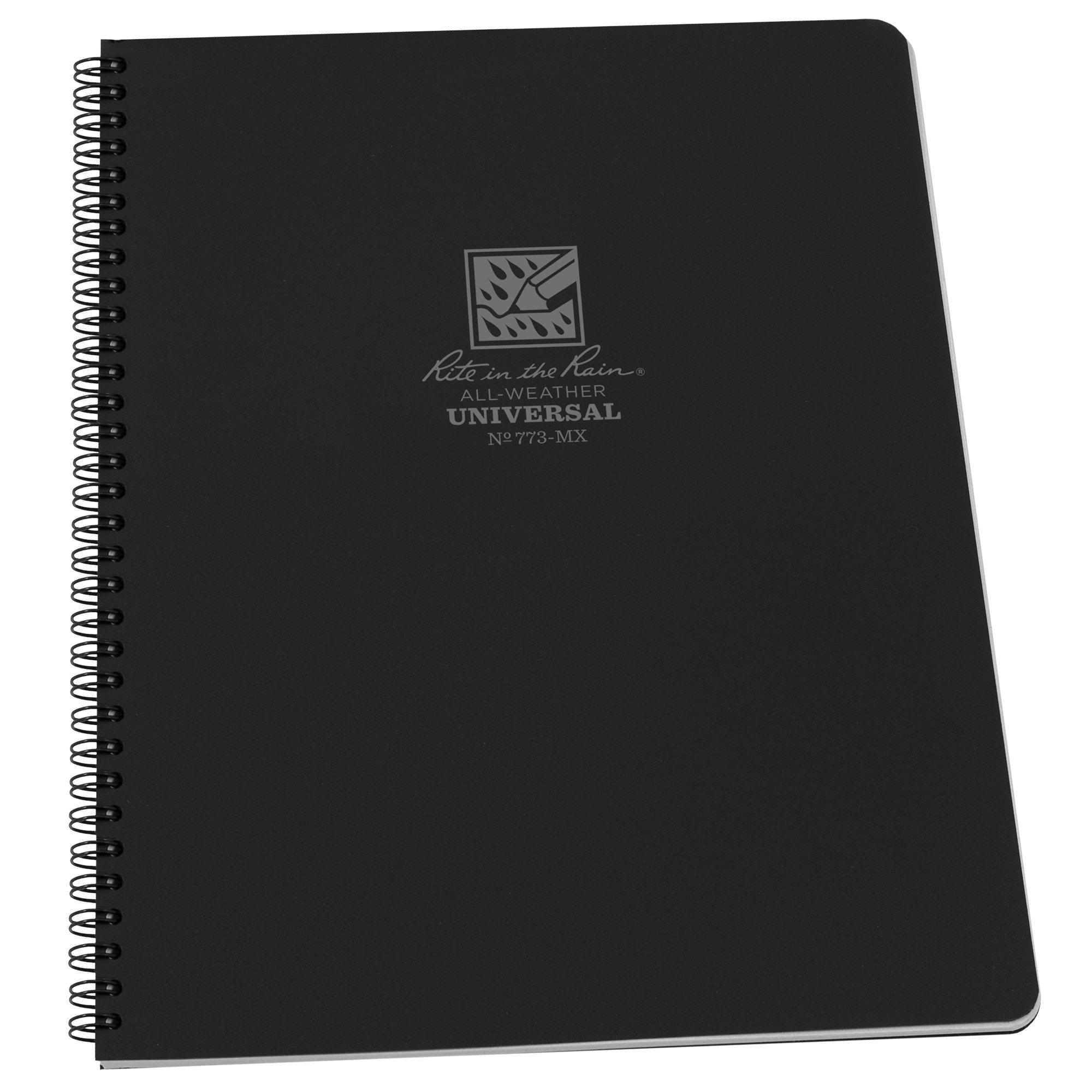 Rite in the Rain Side Spiral Notebook 773-MX 8 1/2" x 11", Black, Notizbuch