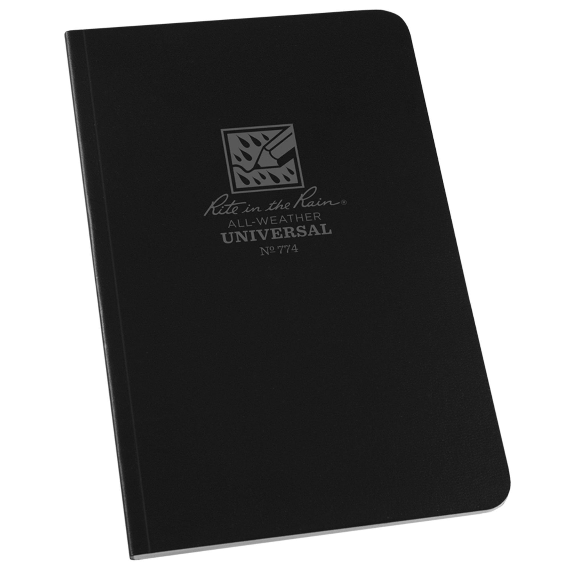 Rite in the Rain Universal Soft Cover Book 774, 4 5/8" x 7", Black, Notizbuch
