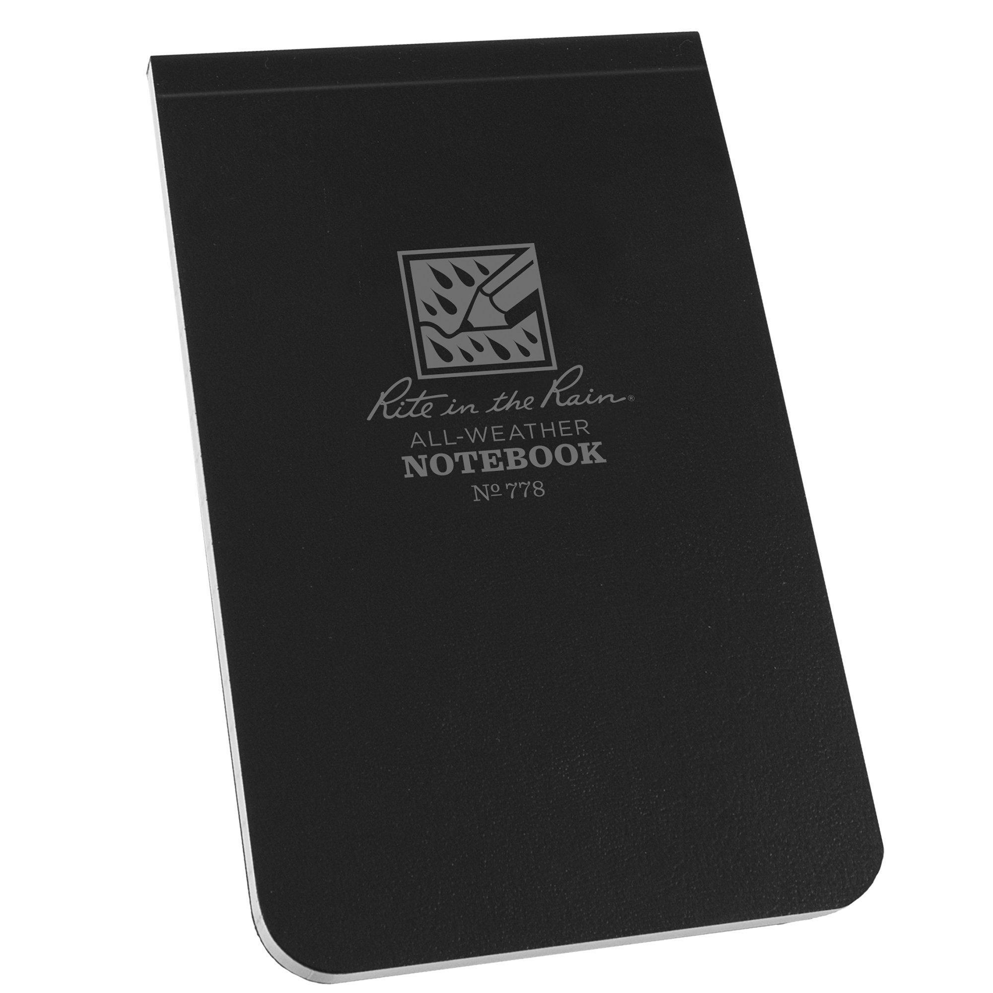 Rite in the Rain Soft Cover Top Bound Notebook 778, 3 1/4" x 5 1/4", Black, Notizbuch
