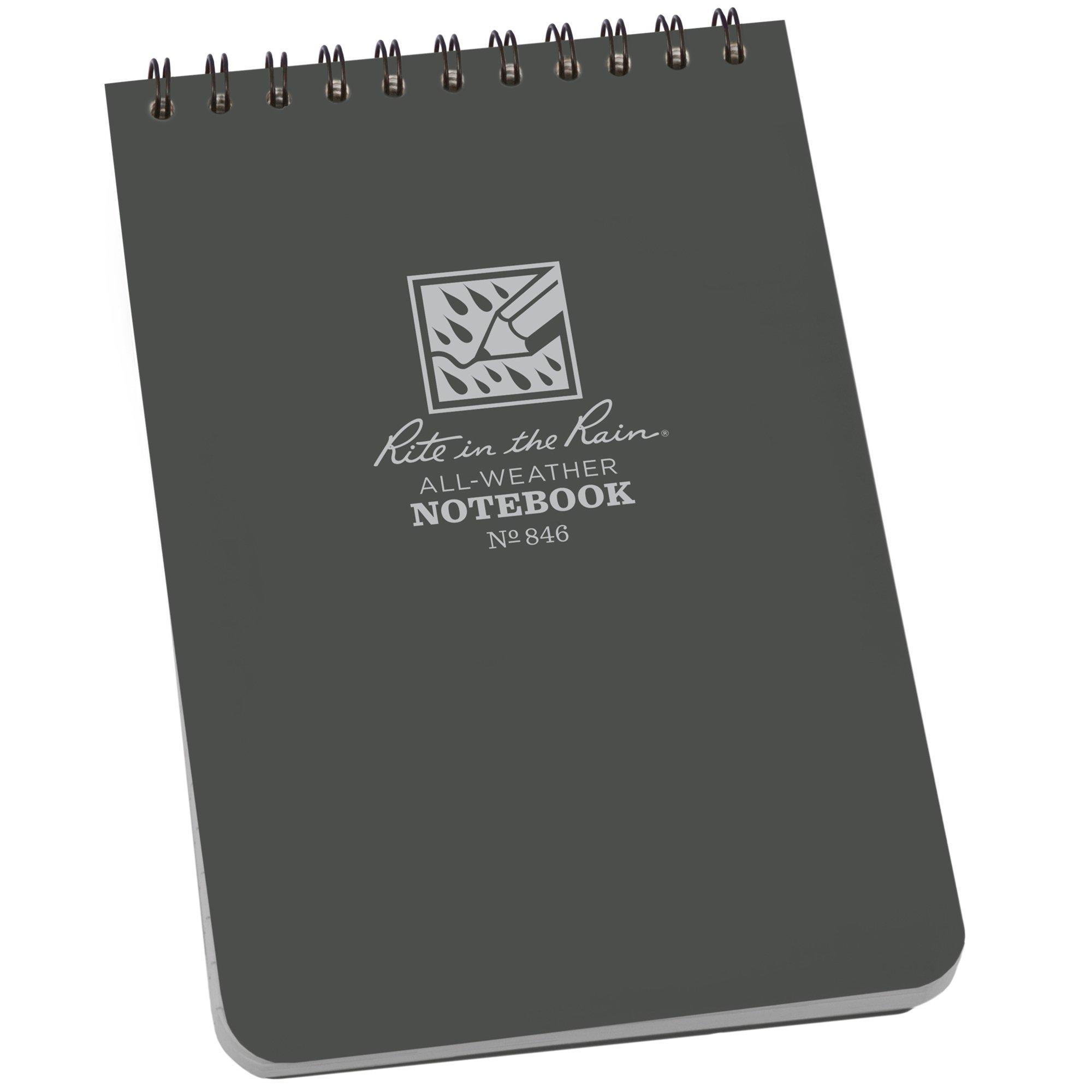 Rite in the Rain Top Spiral Notebook 846, 4" x 6", Grey, Notizblock