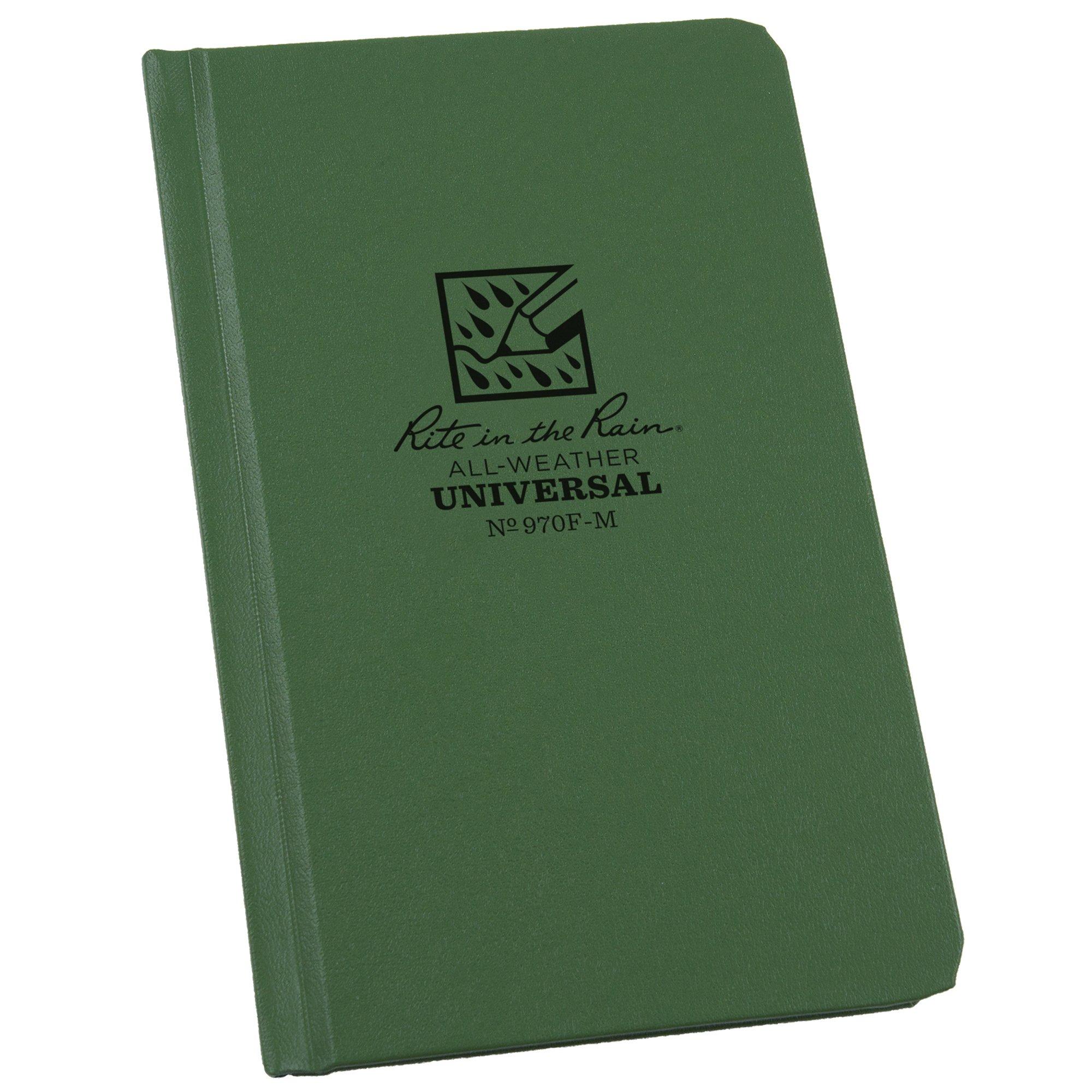 Rite in the Rain Hard Cover Book 970F-M, 4 1/4" x 6 3/4", Green, cuaderno