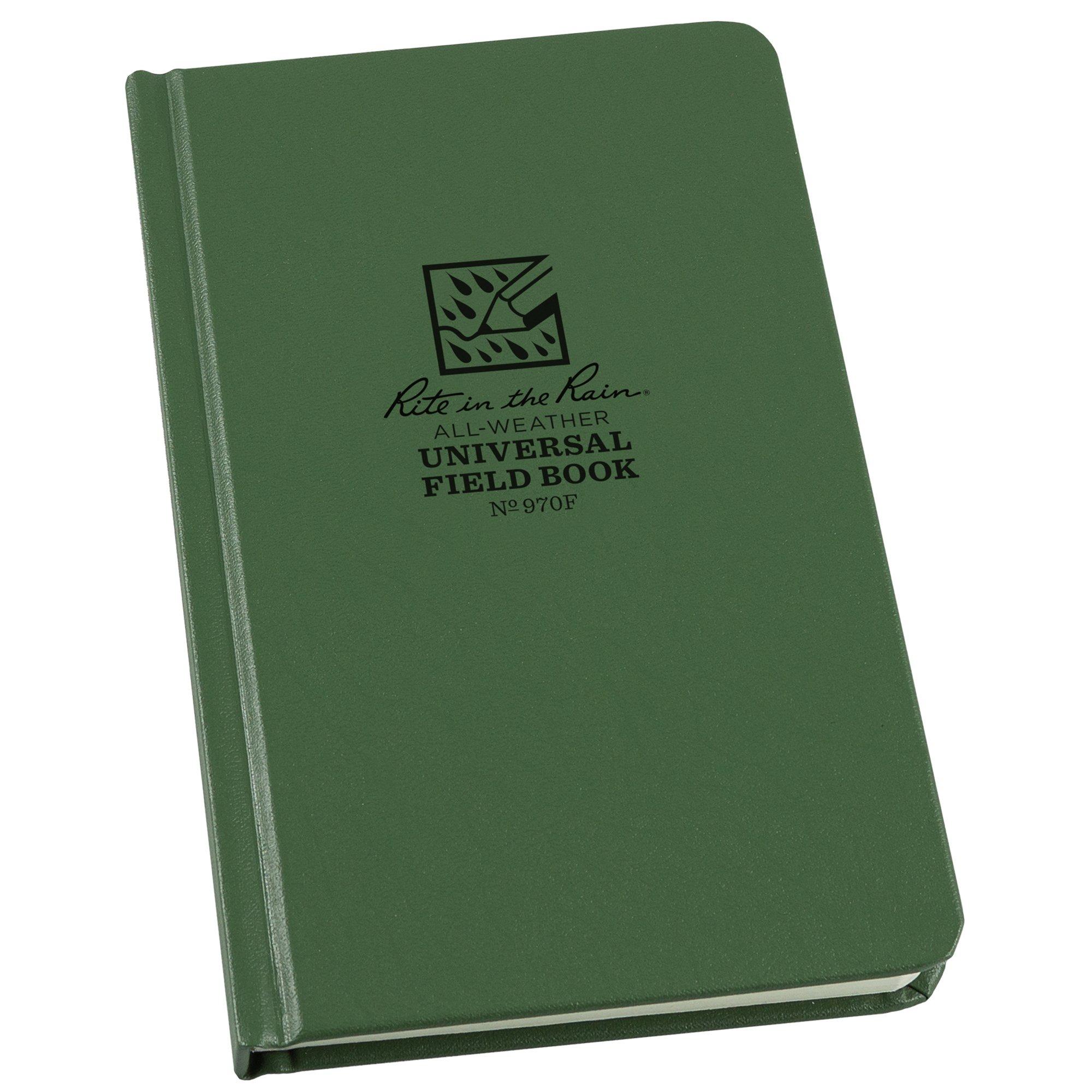 Rite in the Rain Universal Hard Cover Book 970F, 4 3/4" x 7 1/2", Green, cuaderno