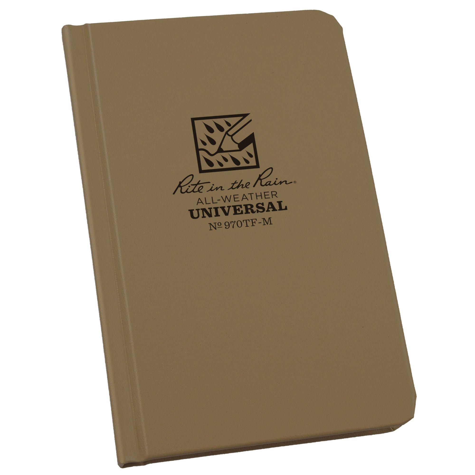 Rite in the Rain Hard Cover Book 970TF-M, 4 1/4" x 6 3/4", Tan