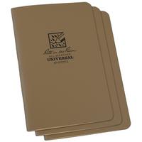 Afbeelding voor Rite in the Rain Universal Stapled Notebooks 971TFX, 4 5/8" x 7", Tan, set van 3 notitieboekjes