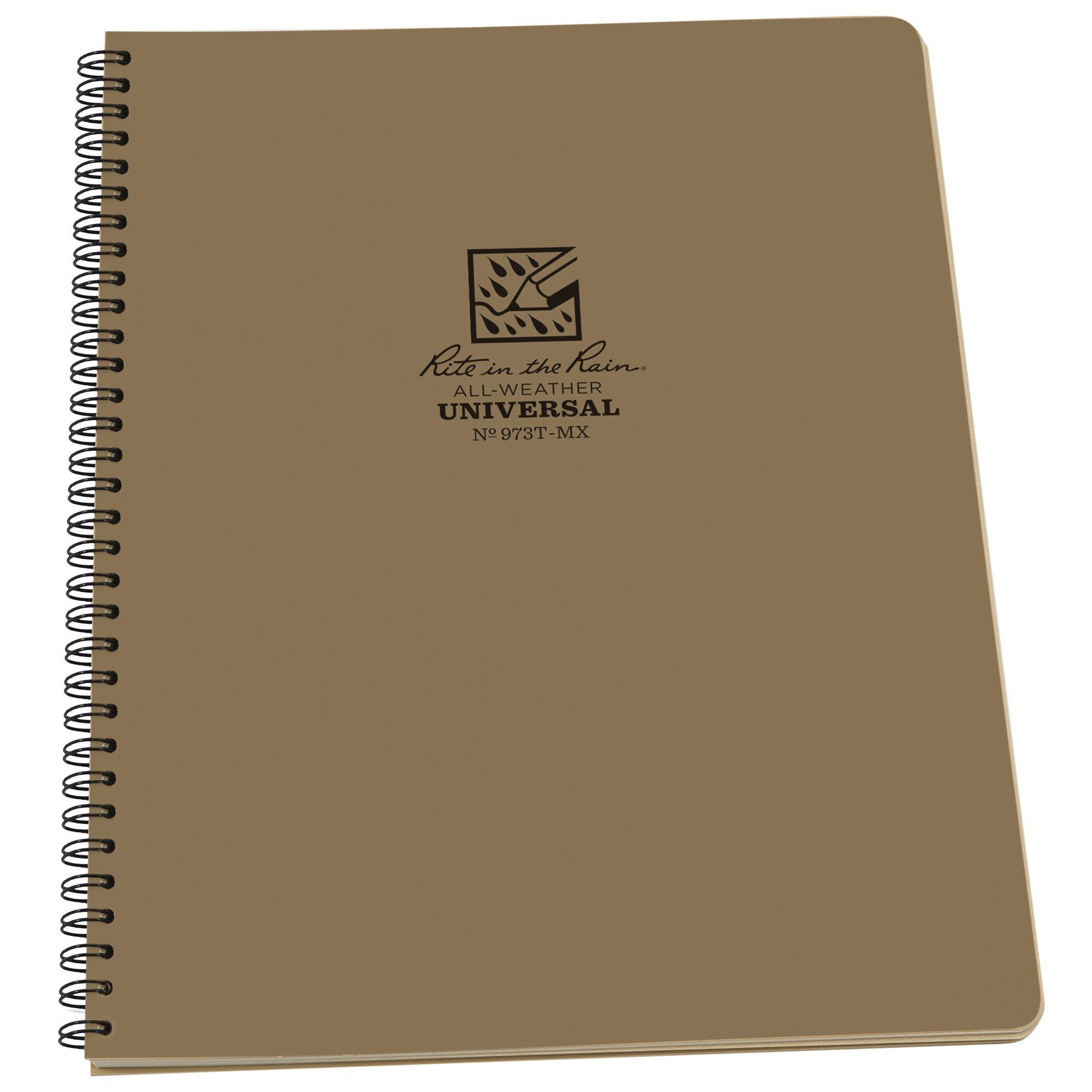 Rite in the Rain Side Spiral Notebook 973T-MX 8 1/2" x 11", Tan, Notizbuch