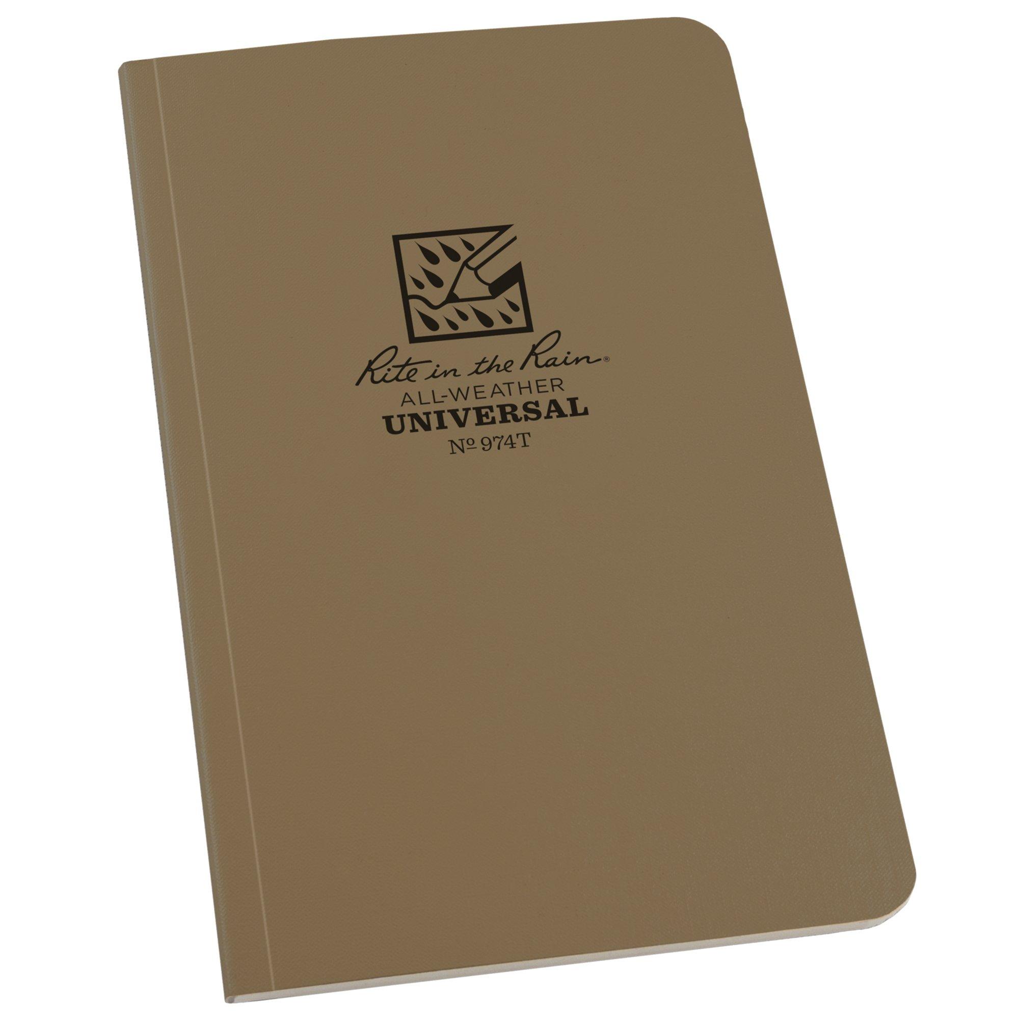 Rite in the Rain Universal Soft Cover Book 974T, 4 5/8" x 7", Tan, Notizbuch