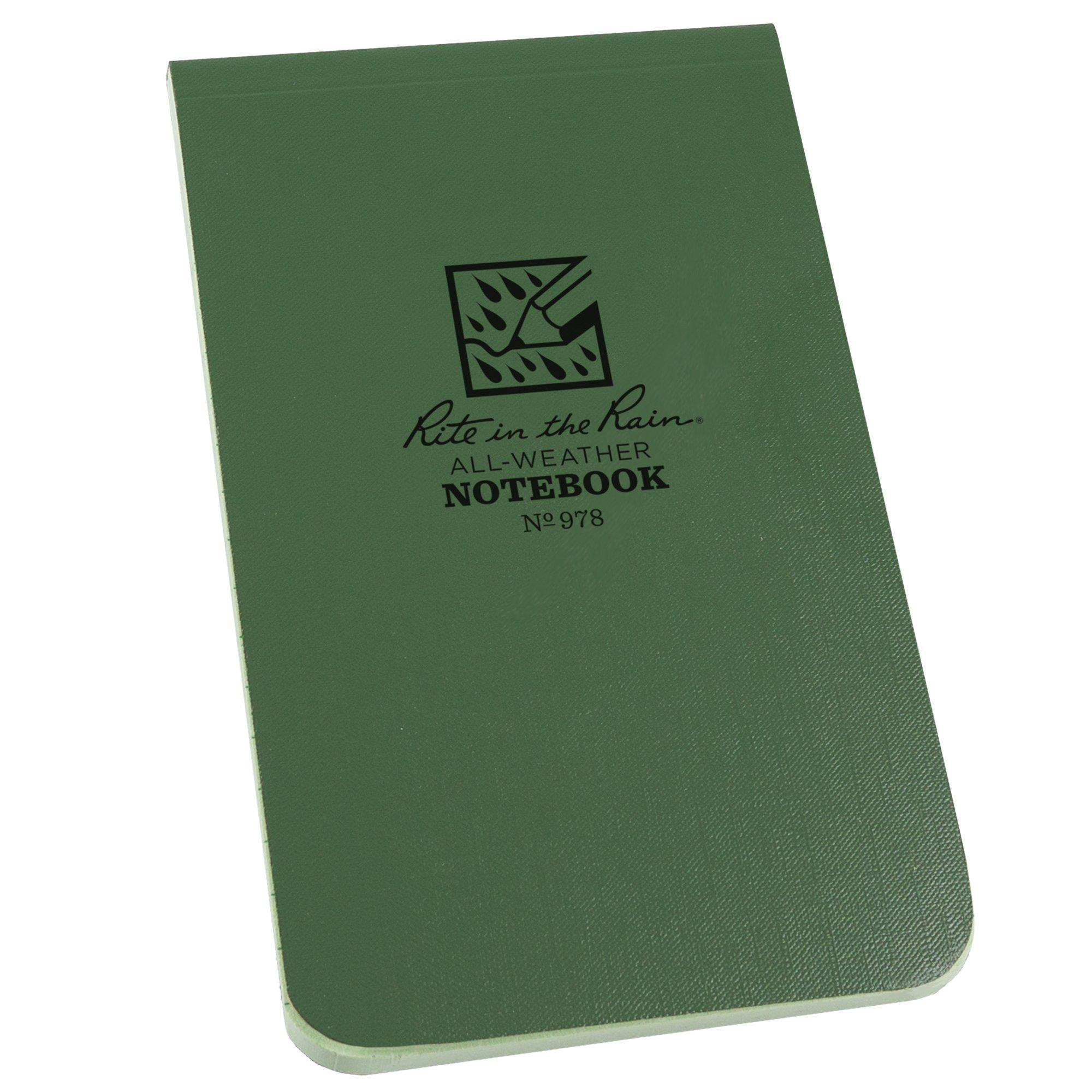 Rite in the Rain Soft Cover Top Bound Notebook 978, 3 1/4" x 5 1/4", Green, Notizblock