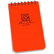 Afbeelding voor Rite in the Rain Top Spiral Bilingual Notebook OR35BL, 3" x 5", Orange, notitieboekje