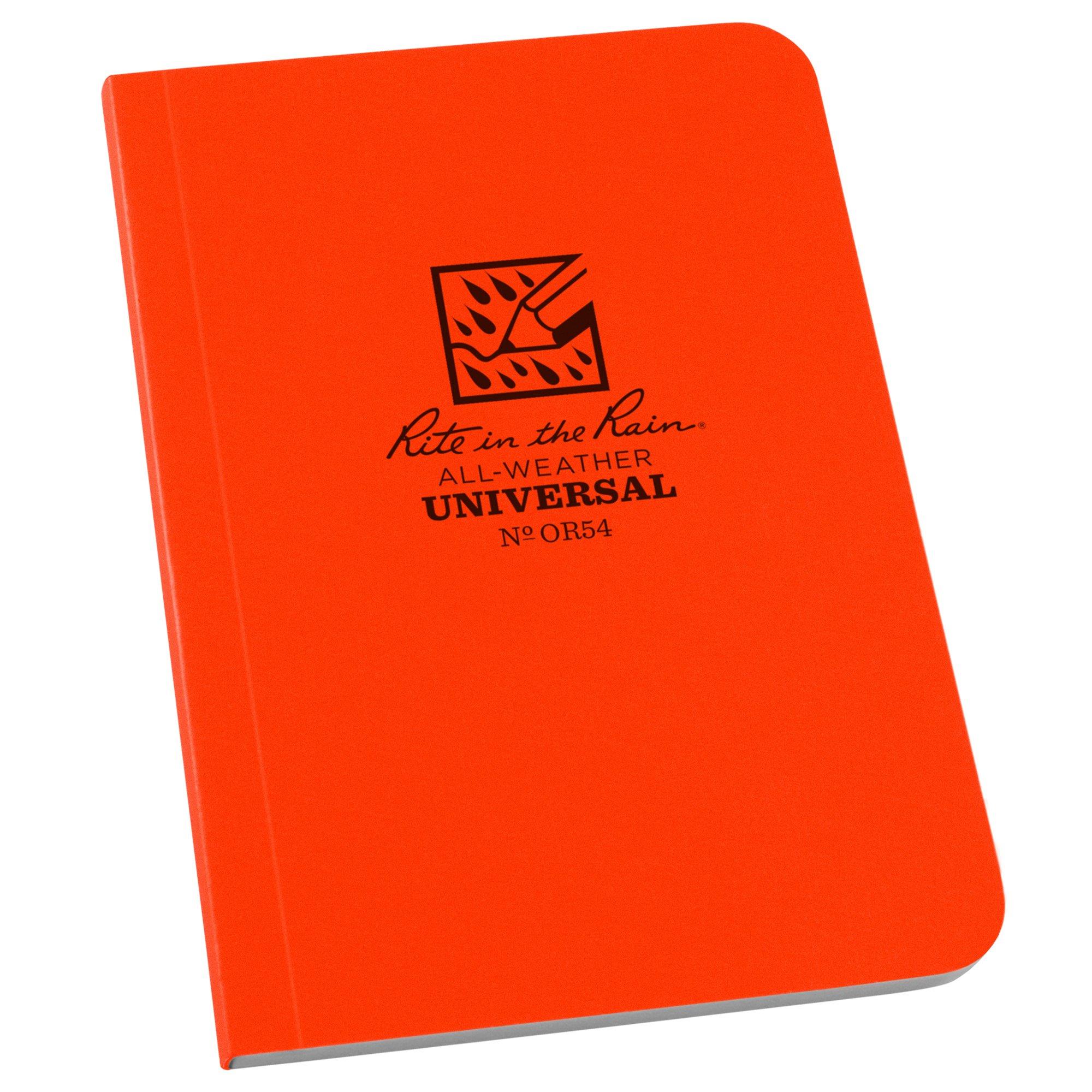 Rite in the Rain Soft Cover Book OR54, 3 1/2" x 5", Orange, Notizbuch