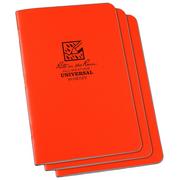 Afbeelding voor Rite in the Rain Universal Stapled Notebooks OR71FX, 4 5/8" x 7", Orange, set van 3 notitieboekjes