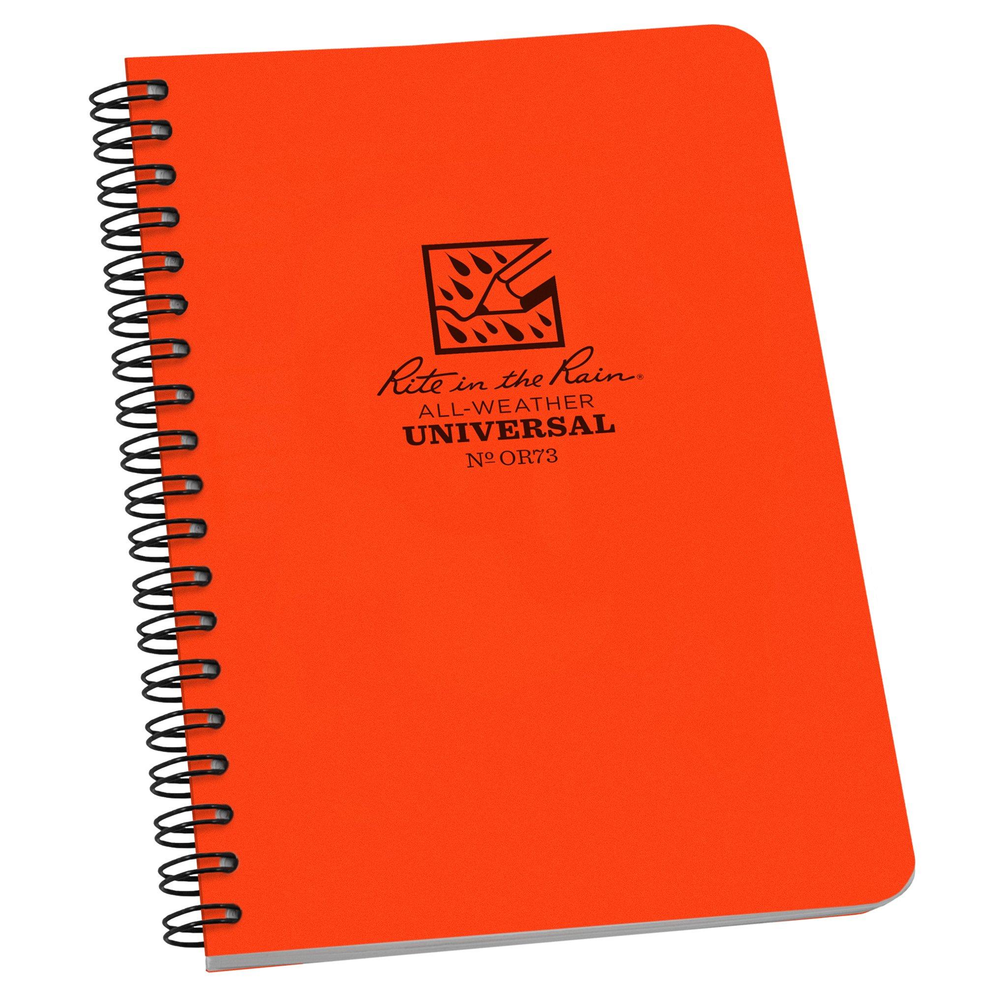 Rite in the Rain Universal Spiral Notebook OR73, 4 5/8" x 7", Orange, Notizbuch