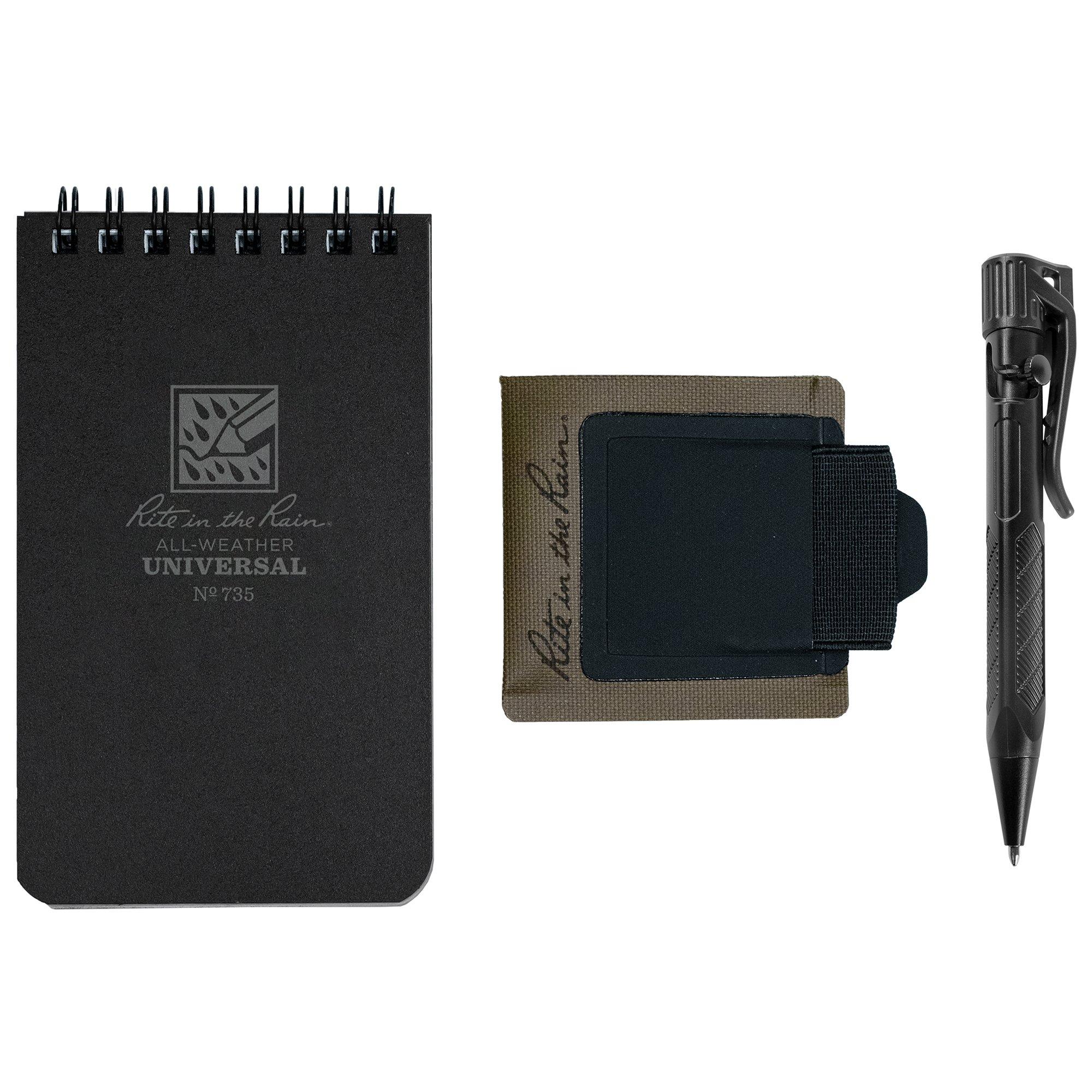 Rite in the Rain Monsoon Pen Holster Kit PH2-KIT Olive, Set mit Notizblock, Stift, EC-Karten -und Stifthalter