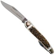 Robert Klaas Classic Line 100mm, Real Stag pocket knife with bottle opener