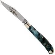 Robert Klaas US Trapper 95mm Blue Poplar Burl 412-1-2MAP-BL-TRS pocket knife