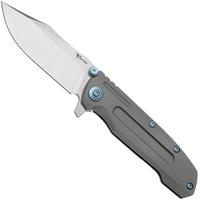 Afbeelding voor Reate District 9 V2, 9DV2-BE-SAT-TI-BLU, Satin 154CM, Bead Blasted Titanium, Blue Hardware zakmes