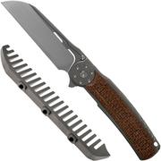 Reate JACK 2.0 Brown Micarta Grey, M390 Handrubbed couteau de poche avec peigne