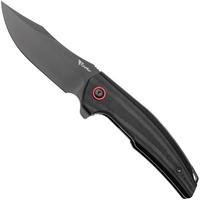 Afbeelding voor Reate Jack Jr. JJR-BL-DLC-AL-RD, Black DLC CPM S30V, Black Aluminum / Carbon Fiber, Red Hardware zakmes