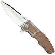 Reate Mini Crossroads M390, Brown Micarta MCR-BRM pocket knife, Kirby Lambert design