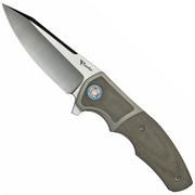 Reate Mini Crossroads M390, Green Micarta MCR-GRM couteau de poche, Kirby Lambert design