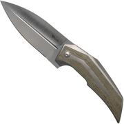 Reate T4000 Green Micarta pocket knife, Tashi Bharucha design