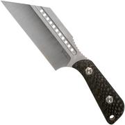 Reate Tibia Carbon Fiber, Stonewash Flat & Satin, Limited Edition couteau fixe, Jim Skelton design