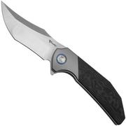 Reate Tiger TG-BC Bead Blast Titanium, Fat Carbon Black Camo, Taschenmesser