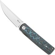 Reate Bushido, Satin M390, Arctic Storm FatCarbon, zakmes