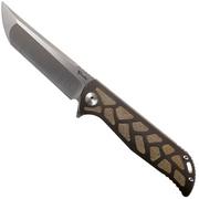 Reate K2 Bronze Engraved, S35VN Satin Finish Kwaiken-coltello da tasca