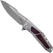 Reate K3 Mokuti Inlay, Droppoint CTS-204P Satin Finish coltello da tasca