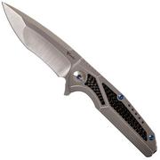 Reate K4 Grey, Carbonfibre Inlay, M390 Satin Finish navalha