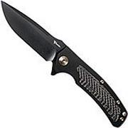 Reate Mini Horizon-D Black, Carbonfiber Inlay, Black PVD, couteau de poche