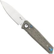 Reate PL-6 Satin Nitro-V, Green Micarta, zakmes