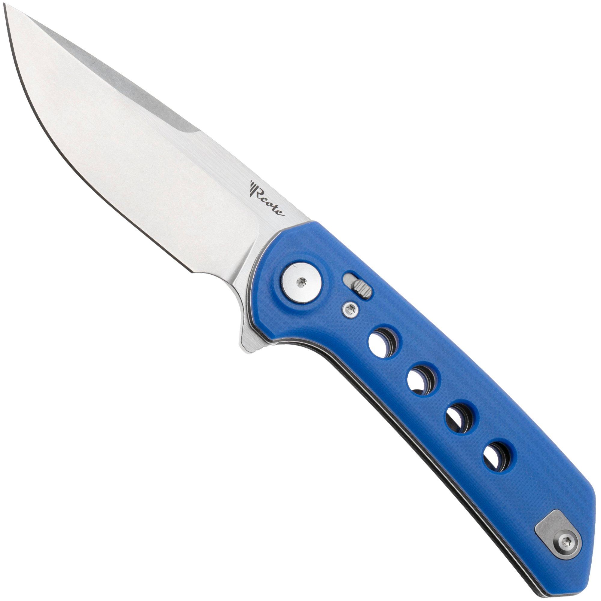 Reate PL-XF Stonewashed Nitro-V, Blue G10, coltello da tasca